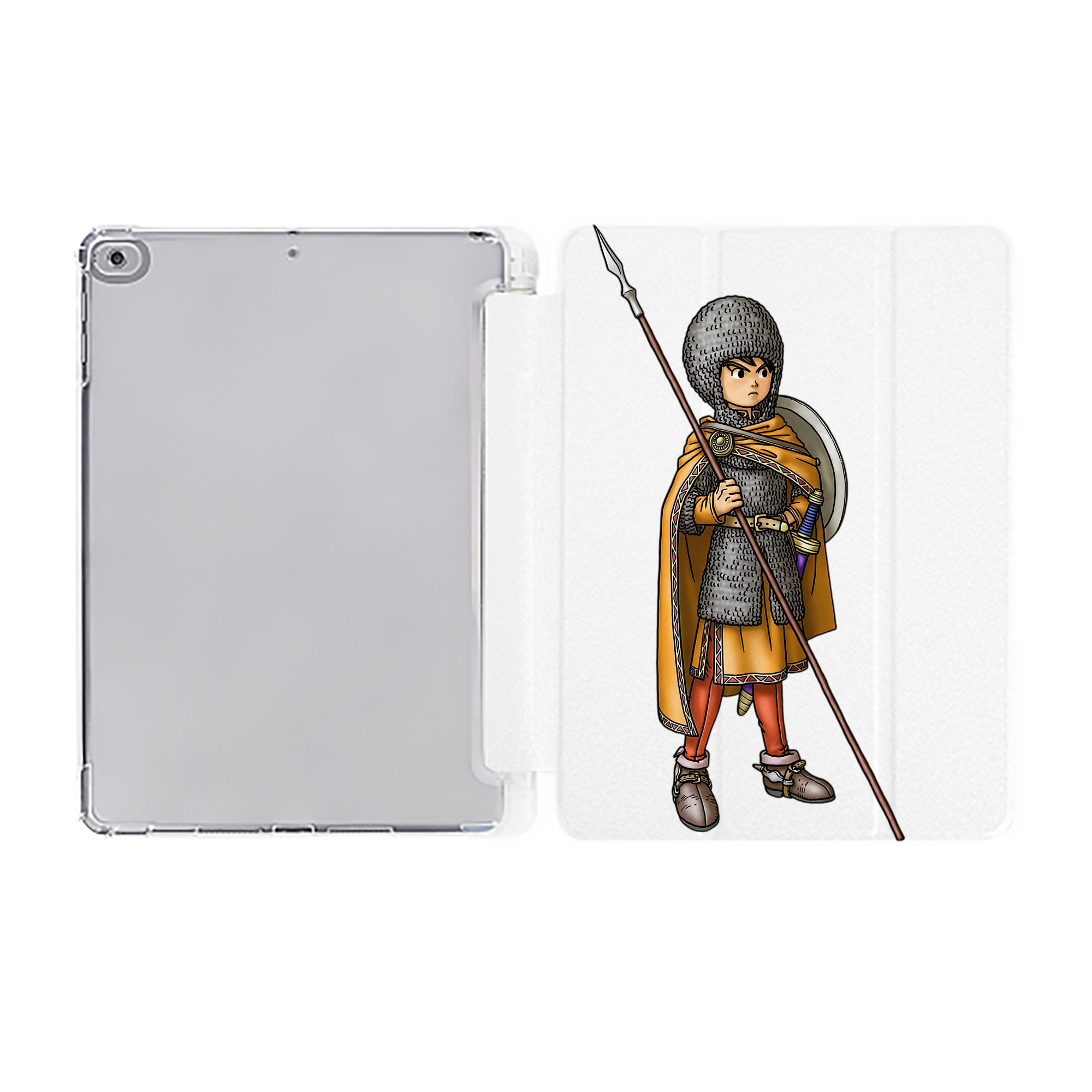 （画像用） ドラゴンクエスト Doragon Kuesuto Dragon Quest IPad ケース ペン収納付き 三つ折りスタンド PUレザー×シリコン 対応機種9.5/10.5/10.9インチ